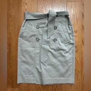 Ann Taylor Gray Pencil Skirt with Tie Front